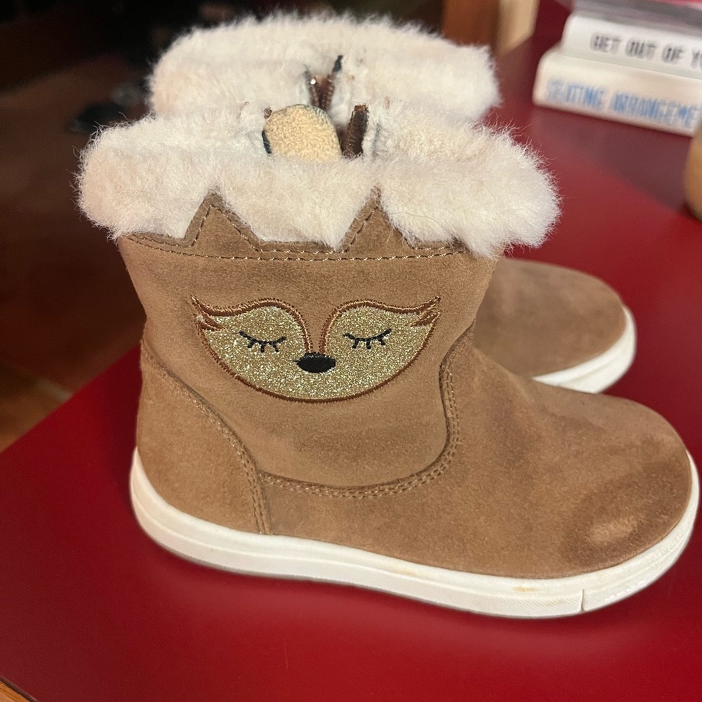GEOX Tan Kids Boots with Fox Design